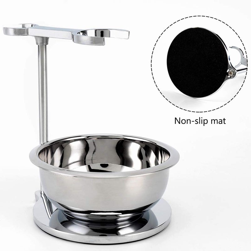 PerPro Deluxe Stainless Shave Razor Stand + Shaving Soap Bowl with Shaving Brush,Compatible with Gillette Fusion,Double Edge Safety Razor,Cartridge Razor - Image 5